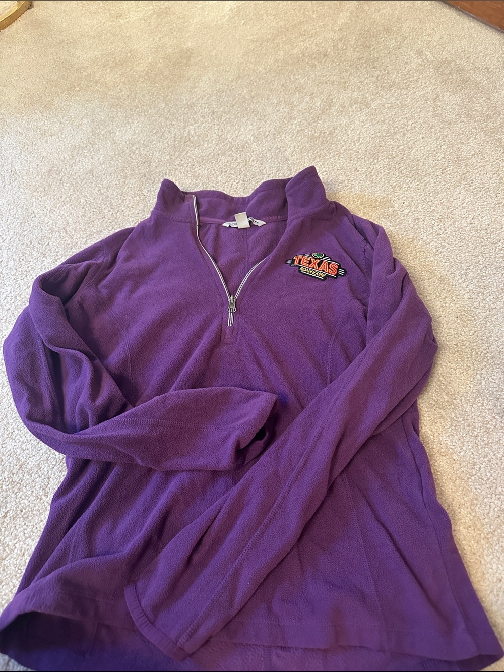 Texas Roadhouse Purple Quarter-Zip Fleece Pullover